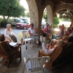 House group meeting in the Hermitage Garden at St Andrew's, Kyrenia, Cyprus